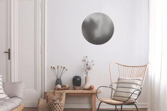 Illusion d'optique cercles abstraits cercle mural aluminium ⌀ 30 cm - impression photo sur cercle mural / cercle vivant / cercle de jardin (décoration murale)