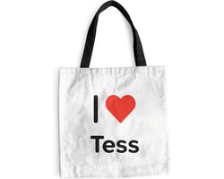 MuchoWow® Schoudertas - Strandtas - Big Shopper - Boodschappentas - I love - Tess - Meisje - 40x40 cm - Katoenen tas