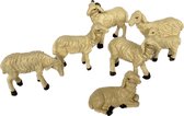 Mouton pour crèche - Figurines moutons - h = 4-7 cm - lot de 6 pièces