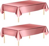 Partizzle® 2 pièces Décoration de nappe jetable de mariage anniversaire en plastique or rose - 273 x 137 cm