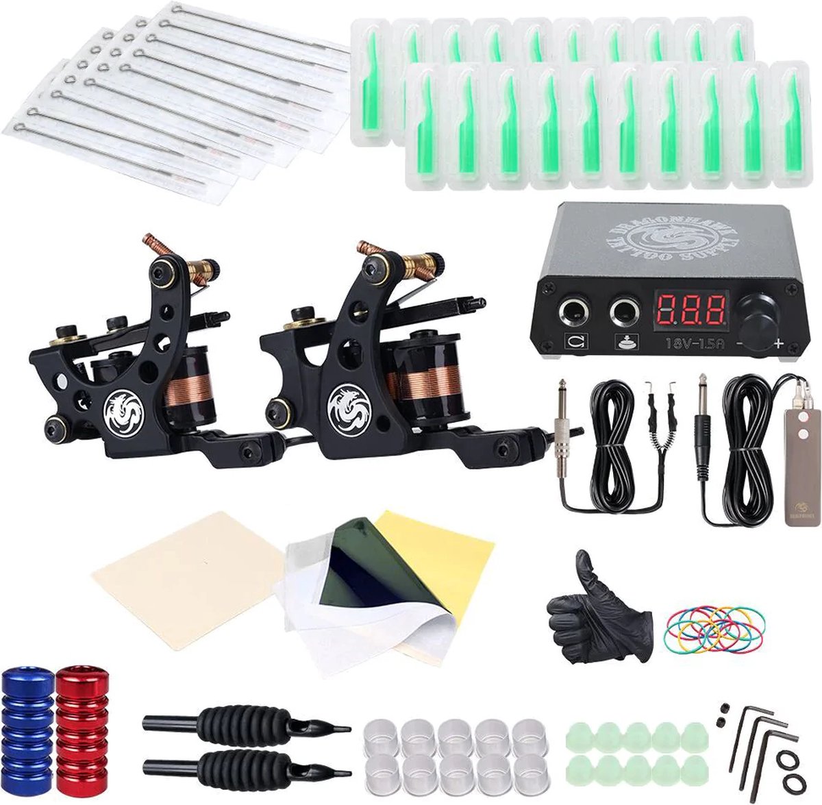 Dragonhawk Complete Tattoo Coil Starter kit Tattoo machine Voor