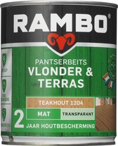 Rambo Pantserbeits Vlonder & Terras - Mat - Vocht & Weersbestendig - Anti-Slip - Teakhout - 1L