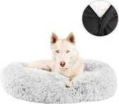 Behave Hondenmand Deluxe - Maat XL - 80 cm - Hondenkussen - Hondenbed - Donutmand - Wasbaar - Fluffy - Donut - Grijs