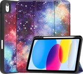 iPad 2022 Case Book Case Luxe Cover Case With Cutout Apple Pencil - iPad 10 2022 Cover Bookcase - Galaxy