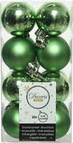 16x stuks kunststof kerstballen groen 4 cm - Mat/glans - Onbreekbare plastic kerstballen
