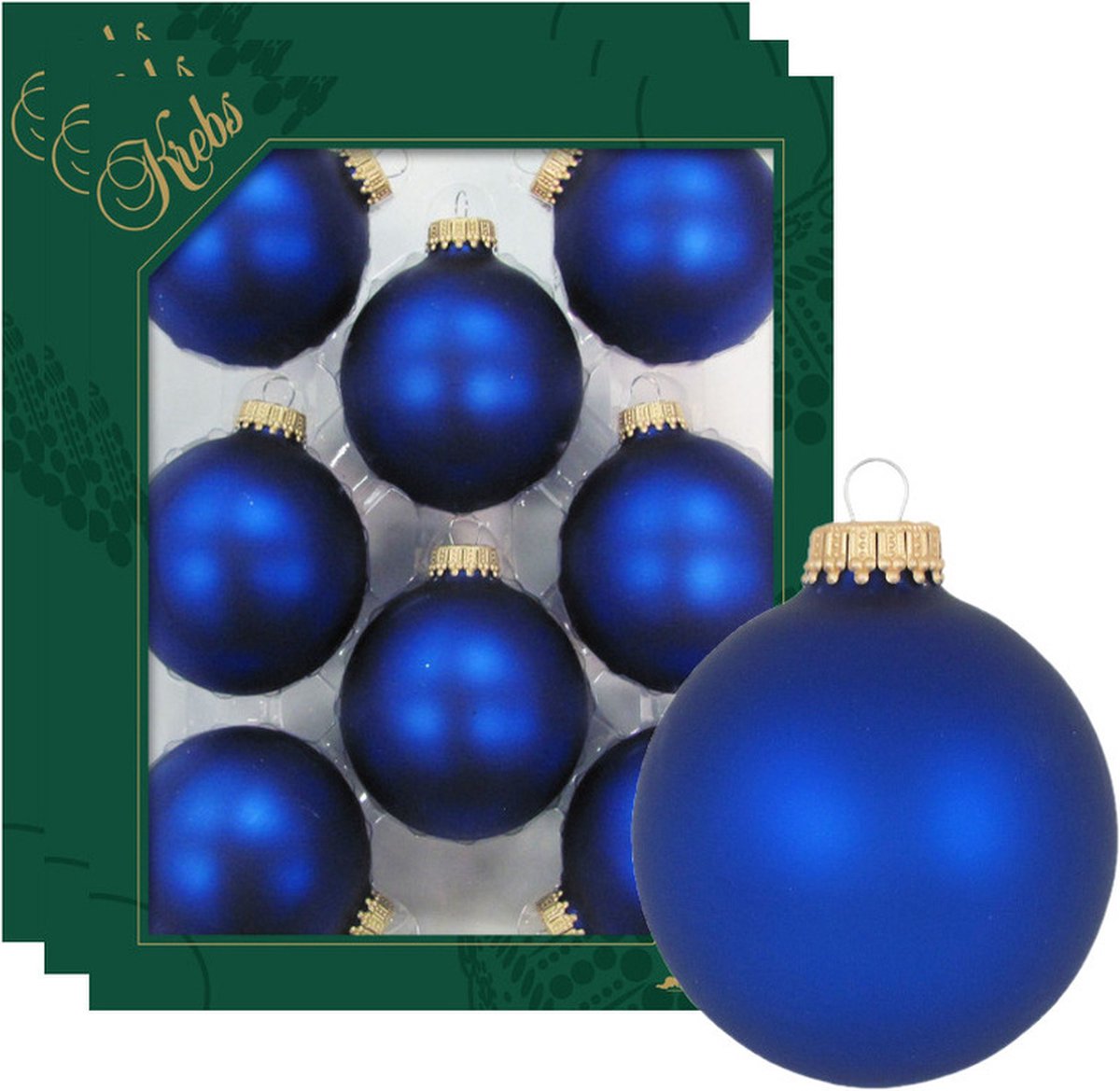 24x Royal velvet blauwe glazen kerstballen mat 7 cm kerstboomversiering - Kerstversiering/kerstdecoratie blauw