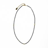 CO88 Collection 8CN-26347 Collier de perles Perlé avec Perles Miyuki - Petrol - 40+5cm - Fermoir Doré