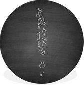 Illustration de la carte des Maldives sur tableau noir Cercle mural aluminium ⌀ 60 cm - tirage photo sur cercle mural / cercle vivant / cercle de jardin (décoration murale)