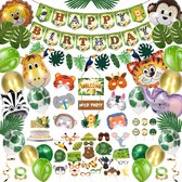 Partizzle XXL Jungle Safari Verjaardag Feest Decoratie Pakket - Kinderfeestje Versiering - Thema Party Slingers - Jongen Meisje