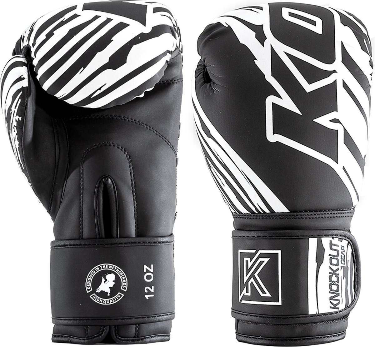 Knockout Gear Bokshandschoenen - Zwart/Wit - 14 oz
