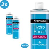 Neutrogena Hydro Boost 3-in-1 micellair water - effectieve en zachte gezichtsreiniging - 2 x 400 ml