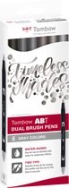 TOMBOW Dual Brush Pen ABT, 6-colours-set, grijze colours