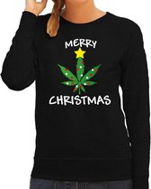 Bellatio Decorations foute humor Kersttrui wiet Kerst - sweater - zwart - dames M