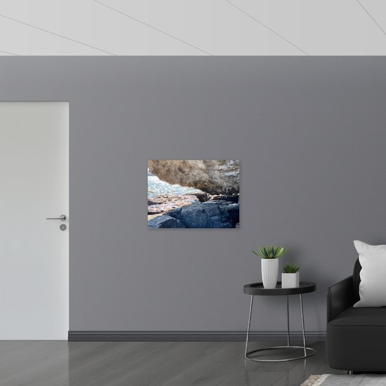 WallClassics - Muursticker - Glaçons sur Rocher - 80x60 cm Photo sur Muursticker