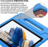 Hoes geschikt voor Samsung Galaxy Tab A8 2021 / 2022 - Screen Protector GlassGuard - Kinder Back Cover Kids Case Hoesje Blauw & Screenprotector