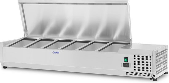Opzetkoelvitrine - 140 x 33 cm - 6 GN 1/4 containers - Royal Catering