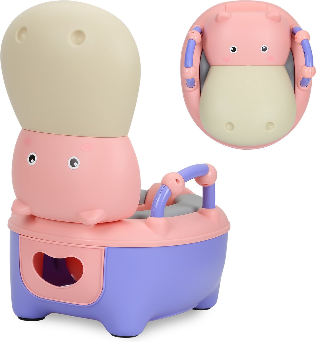 Kindsgut Kinderpotje, WC, kindertoilet, babypotje, toilet/potje, kindvriendelijk walvisdesign en discrete kleuren, toilettraining, groen