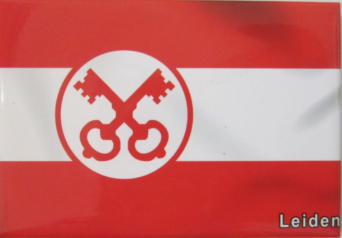 Koelkast magneet vlag met wapen van Leiden.