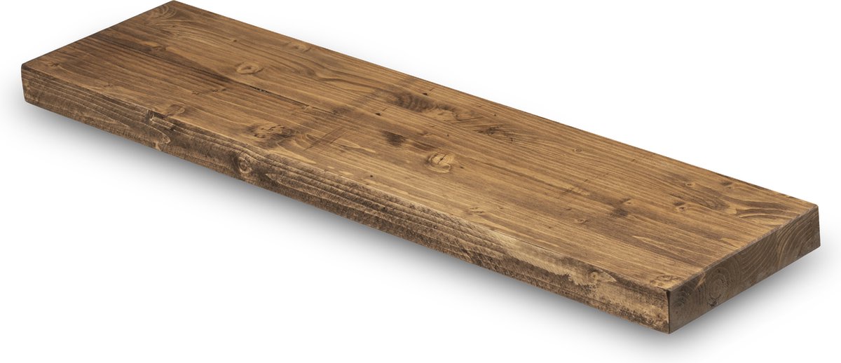 Wandplank Hout Recht Zwevend 280x20 cm - Incl. Bevestigingsmateriaal – Rechte Muurplank – Boekenplank