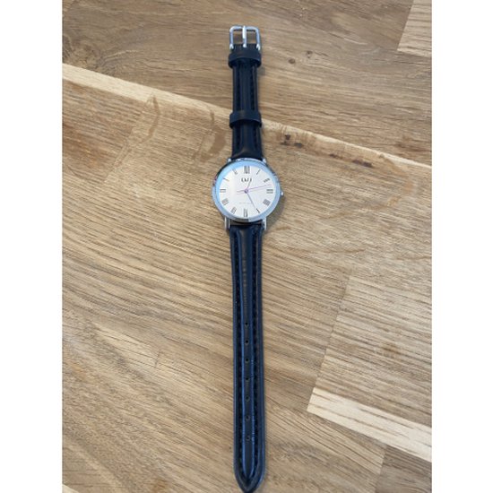 Horlogeband-14 mm-Dames-zwart-Leder-Juweliers kwaliteit-anti allergisch