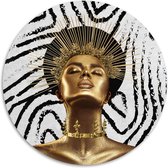 Melli Mello - Golden Goddess - Muurcirkel - Ø 100 - Wallcircle - Wanddecoratie - Dibond - Woonaccessoire - Kunst - Schilderij