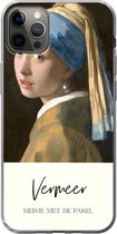 Geschikt voor iPhone 13 Pro Max hoesje - Meisje met de parel - Vermeer - Siliconen Telefoonhoesje