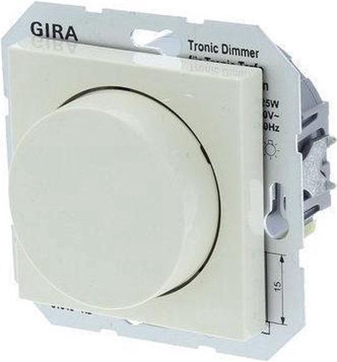 Gira SY55 Inbouw Dimmer - Tot 525W - Tronic - Drukwissel - Crème