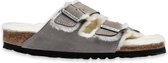 Birkenstock Arizona Shearling Slippers Stone Coin Coupe Étroite | Gris | Daim | Taille 44