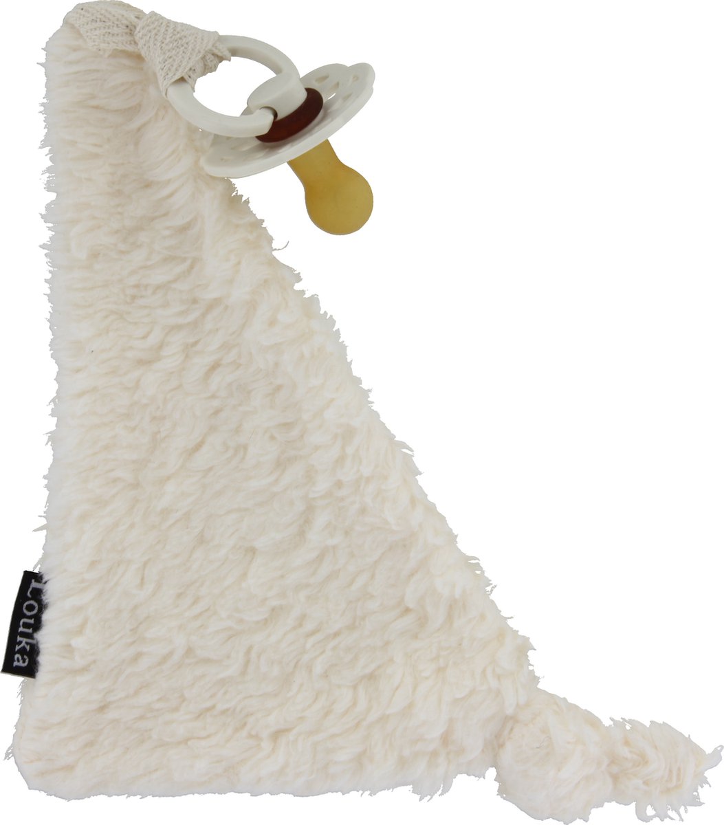 Goedkoopste Louka Speendoekje driehoek teddy crème - speenknuffel - excl. Bibs speen
