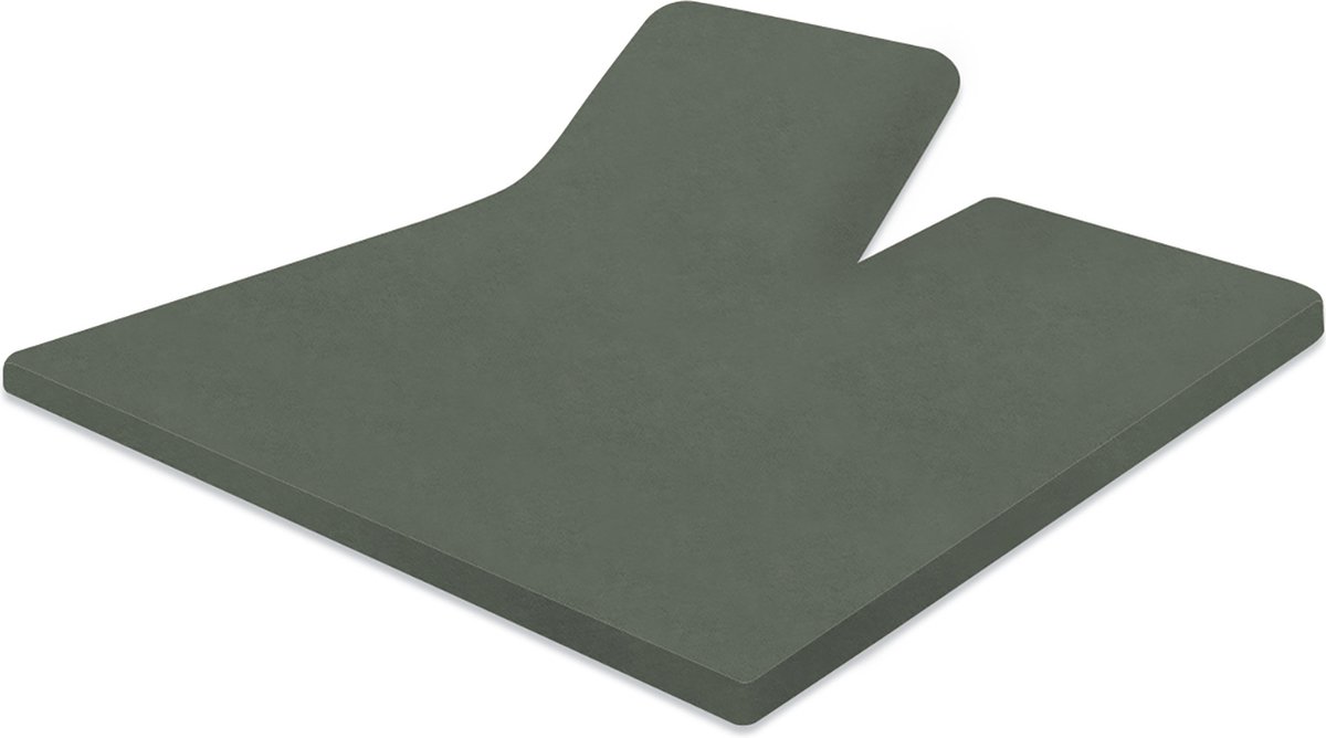 LINNICK Badstof Velours Splittopper Hoeslaken - Hoeslaken 160x200cm - green