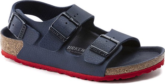 Foto: Birkenstock milano kids sandalen desert soil blue red narrow fit blauw imitatieleer maat 32 1022211