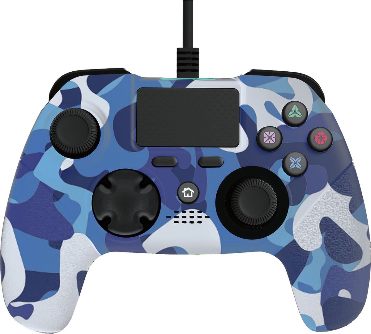 X-Rocker - Playstation 4 controller - Met Draad - Blauw - Zwart - Blue Camo