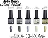 Jelly Bean Nail Polish Gel Nagellak New - Five shades of chrome - voordeelset - UV Nagellak 8ml