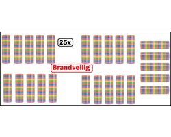 25x Papier rollen serpentines gekleurd -BRANDVEILIG - Carnaval festival optocht feest party serpentine