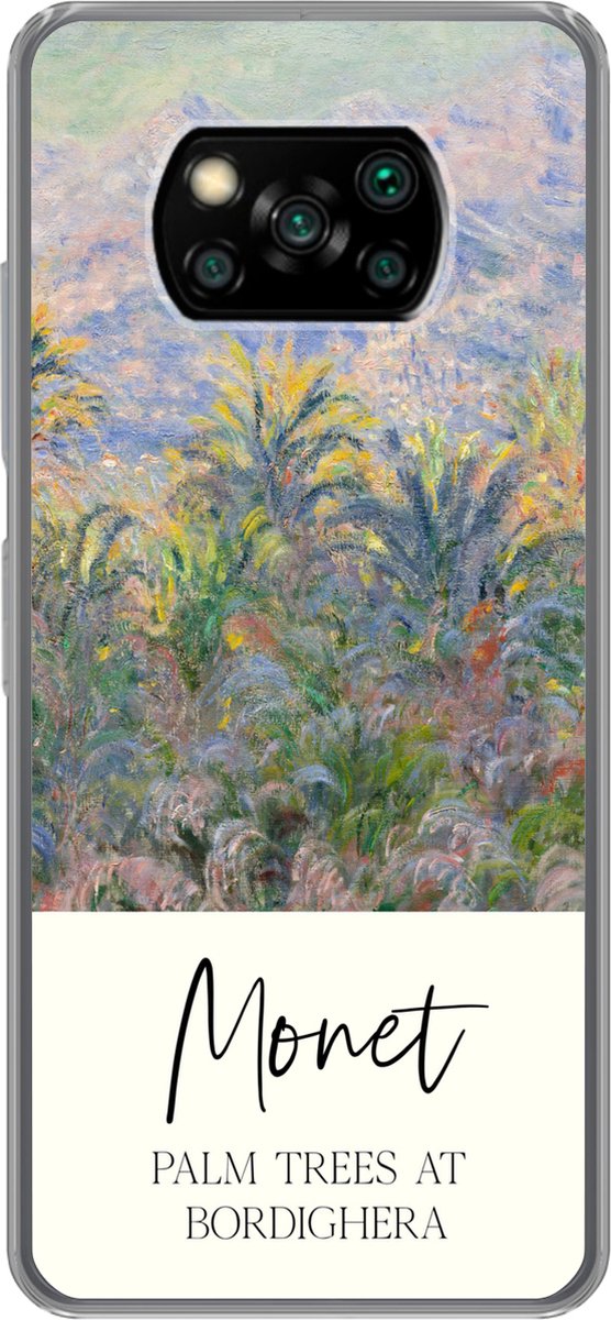 Telefoonhoesje Geschikt voor Xiaomi Geschikt voor Poco X3 Pro hoesje - Monet - Kunst - Palm trees at Bordighera - Siliconen Telefoonhoesje Telefoonhoesje