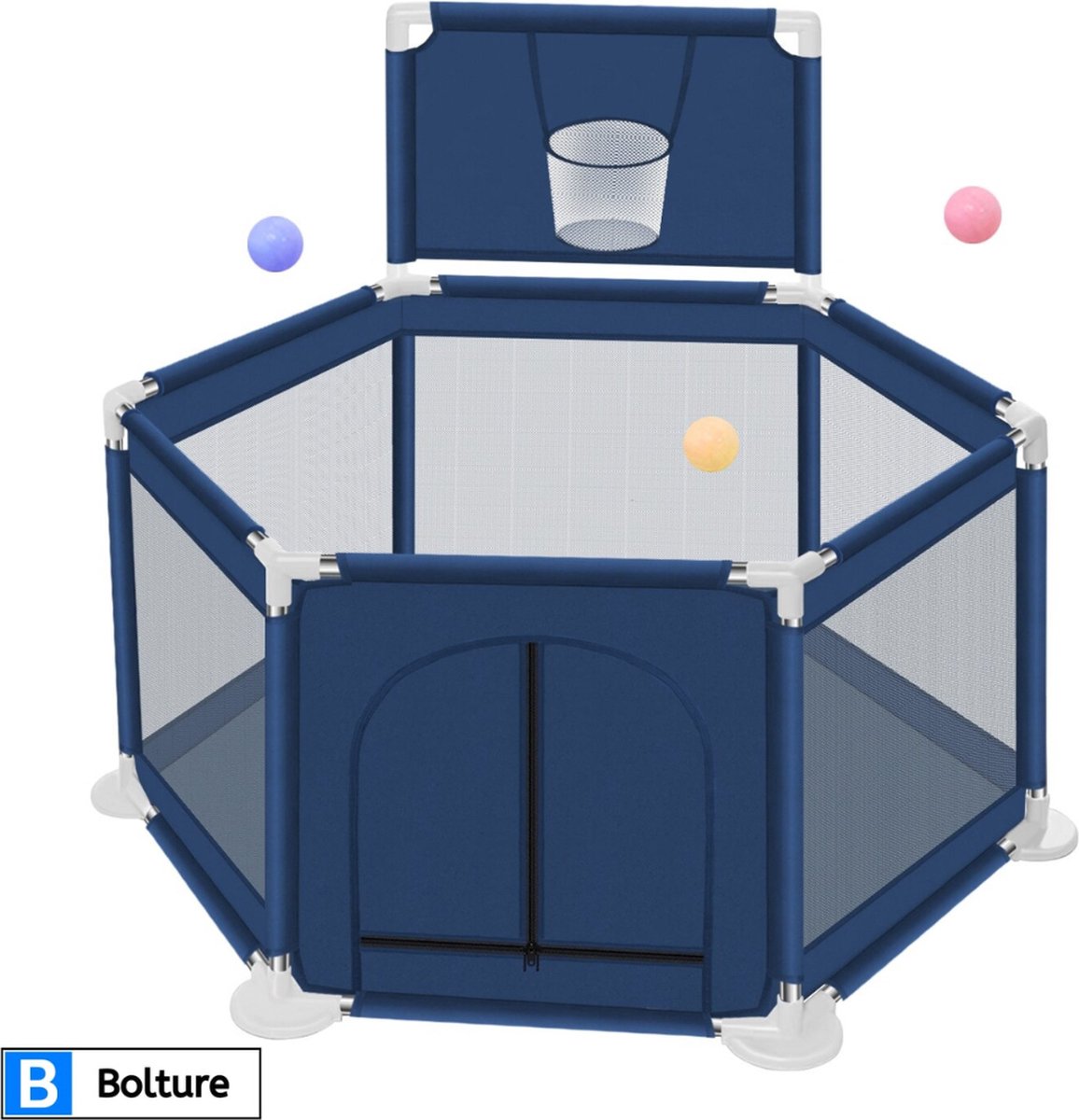 Bolture Kinderbox - Speelbox - Babybox - Speelbox - Grondbox - Kruipbox - Playpen - Basketbalpaal - Blauw