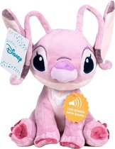 Angel - Disney Lilo & Stitch Roze Pluche Knuffel 35 cm + Geluid {Disney Plush Toy | Speelgoed knuffeldier knuffelpop voor kinderen jongens meisjes | lilo en stitch, angel, leroy, stitch}