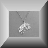 Hetty'S - Grote  hanger - van een bokkend Rodeo paard - van echt zilver