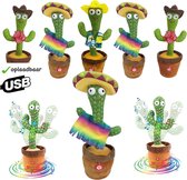 Dansende Cactus met kostuum - USB oplaadbaar! - Pratende Cactus - TikTok - Dancing Cactus Cowboy - Zingen - Dansen - record -  120 Liedjes - Cactus Speelgoed - Nieuw versie!