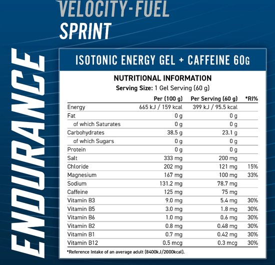 Applied Nutrition Velocity Fuel Sprint - Energiegel - Energygel - Isotone Gels - Tropical - 20 gels (20 x 60 ml)