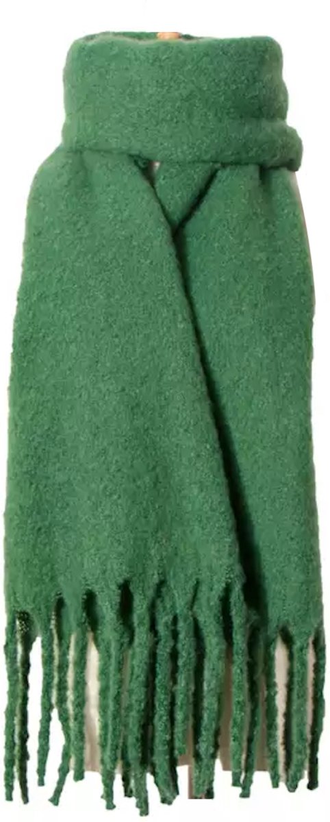 ASTRADAVI Winter Sjaals - Sjaal - Warme en Zachte Dames Omslagdoek - Lange Sjaal 200x50 cm - Groen