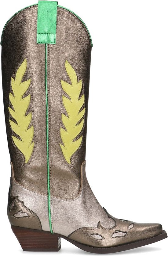 Sacha - Dames - Grijze metallic cowboylaarzen - Maat 38 | bol.com