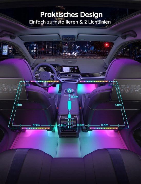 Ledbinnenverlichting voor de auto LED Auto Strip autoledstrips