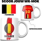 WK 2022 - België - Gepersonaliseerde mok - Voetbalshirt - Voetbal - Geschenk