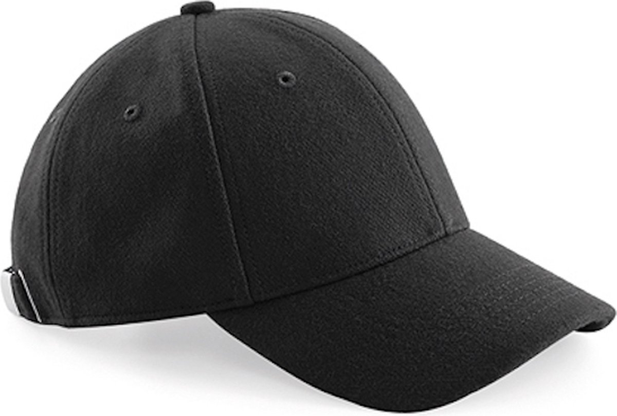 Beechfield 'Melton Wool 6 Panel Cap' Zwart