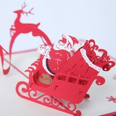5 stuks - popup kerstkaarten – Sinterklaas - St. Nicholas - Christmas - Kerstkaart Vrolijk Kerstfeest rendier slee kerstman pop-up kaart 3D wenskaart