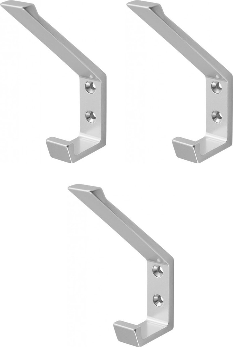 Hermeta Hoed- en Jashaak - Enkel - Zilver - 0138-01 - 3 stuks