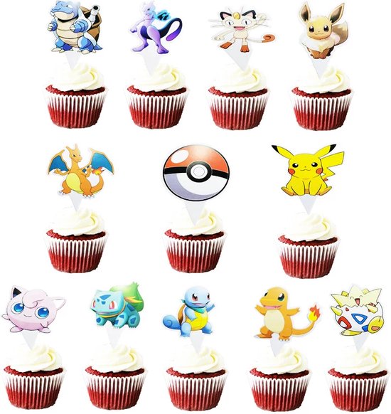 Pokemon Cupcakes - Pokemon Traktatie - Pokemon Verjaardag - Feestje Pikachu  - Pokemon... | bol.com