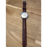 Horlogeband -Dames-14 mm-donkerbruin-juweliers kwaliteit-mooie klassieke  band met wit... | bol