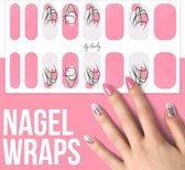 By Emily - Nagel wrap - Pink Sketch | 16 stickers | Nail wrap | Nail art | Trendy | Design | Nagellakvrij | Eenvoudig | Nagel wrap | Nagel stickers | Folie | Zelfklevend | Sjablonen
